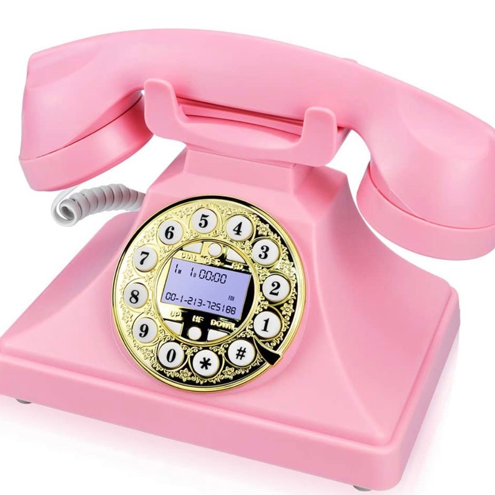 Pink Retro Landline Phone
